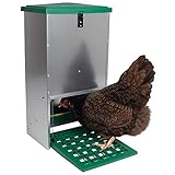 Futterautomat Feedomatic 20kg mit Trittplatte für 20kg Futter, Geflügel-Futterautomat, Hühnertrog, Futtertrog
